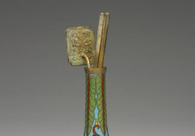 图片[2]-Copper vase with Indian lotus pattern in cloisonne enamels, Qing dynasty (1644-1911)-China Archive